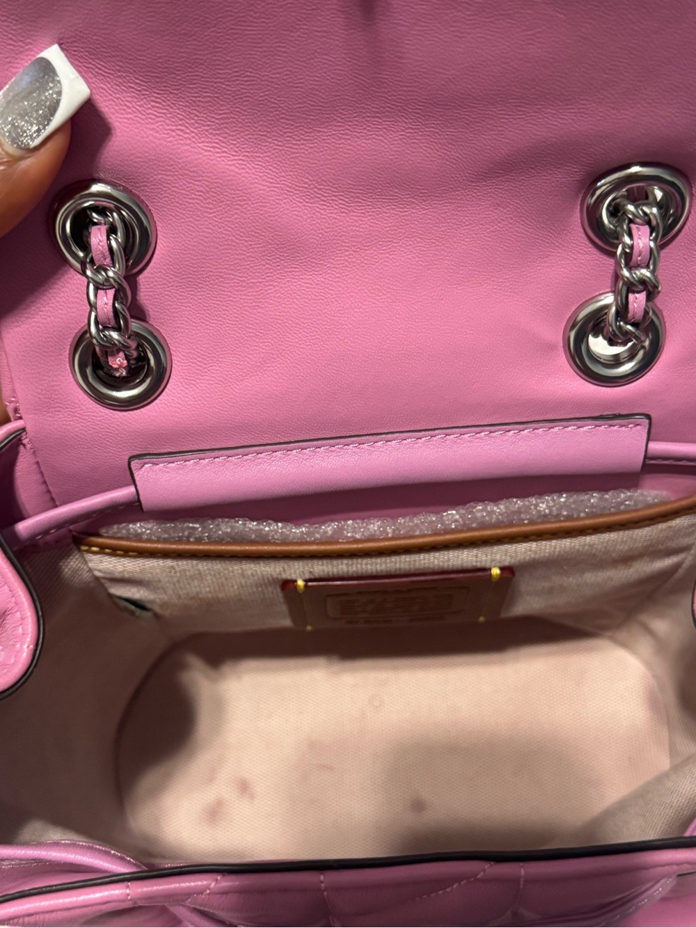 Coach  Tabby Quilted Leather Backpack in Magenta with Silver Hardware - Picture 5 of 13